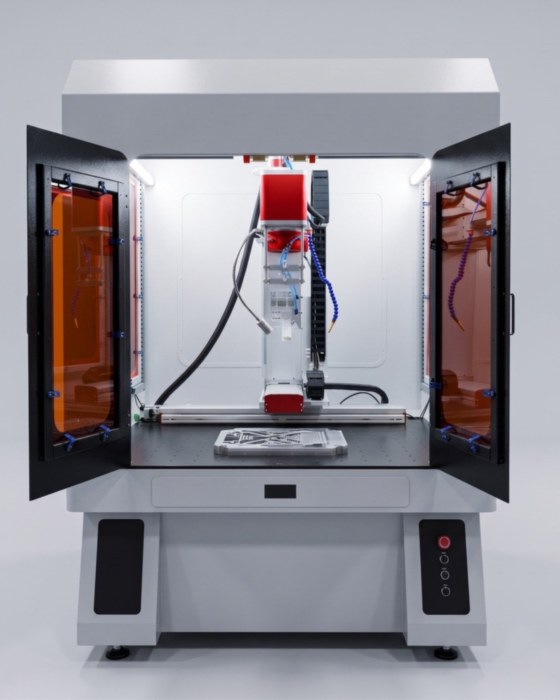 FlareLaser laser welder enclosed cabinet with swing doors